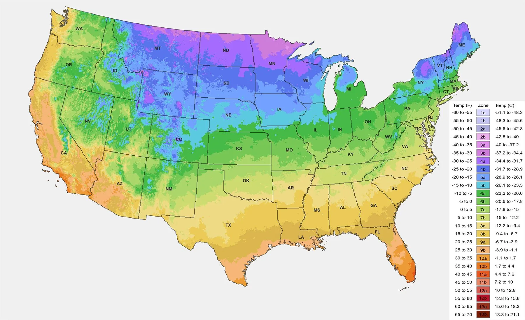 USDA Growing Zone Map