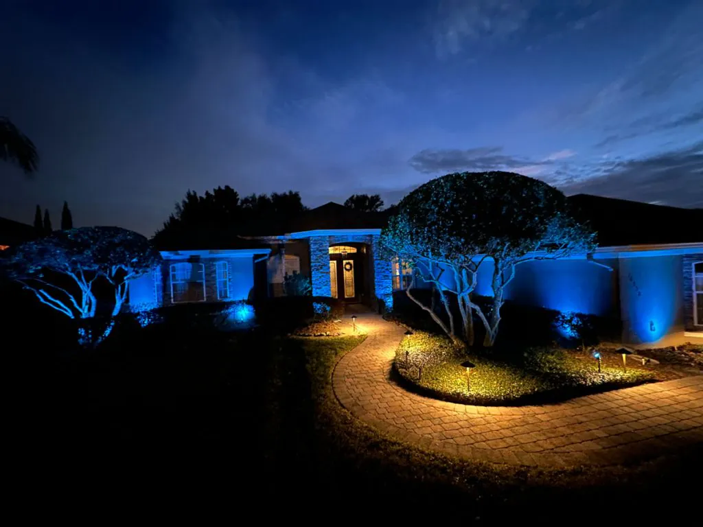 Blue Outdoor LED Lighting